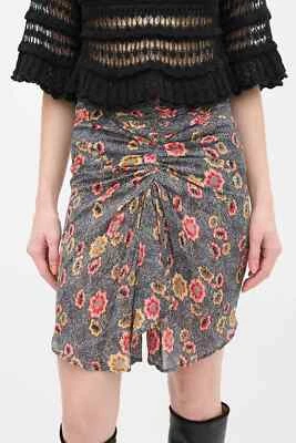 Isabel Marant Étoile Sevan Falda Floral Mezcla Seda Plisados en la Parte Frontal Forrada EUR 38 Foto 1 de 4