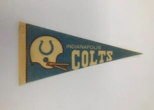 Vintage 1980s Indianapolis Colts 2 Bar NFL Football Mini Pennant Flag Rare 4X9" - Picture 1 of 1
