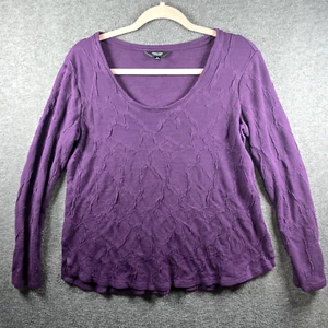 Suéter Pullover Simply Vera VeraWang Mujer M Púrpura Ciruela Patrón Arrugado - Imagen 1 de 11