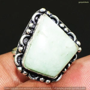 Amazonite Gemstone Ethnic Handmade Ring Jewelry US Size- 5.25 FR-10078 - Picture 1 of 1