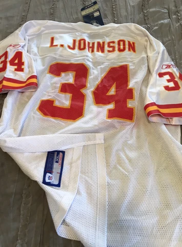 LARRY JOHNSON Kansas City CHIEFS Football REEBOK Replica Size XL Jersey NFL New Cover