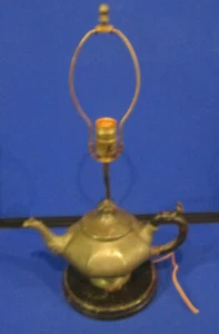 Antique Pewter Teapot Electric Lamp - Picture 1 of 5