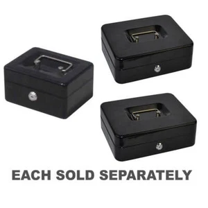 Caja de dinero Italplast Metal Deluxe, diseño contorneado de metal negro, comple - Foto 1 di 6