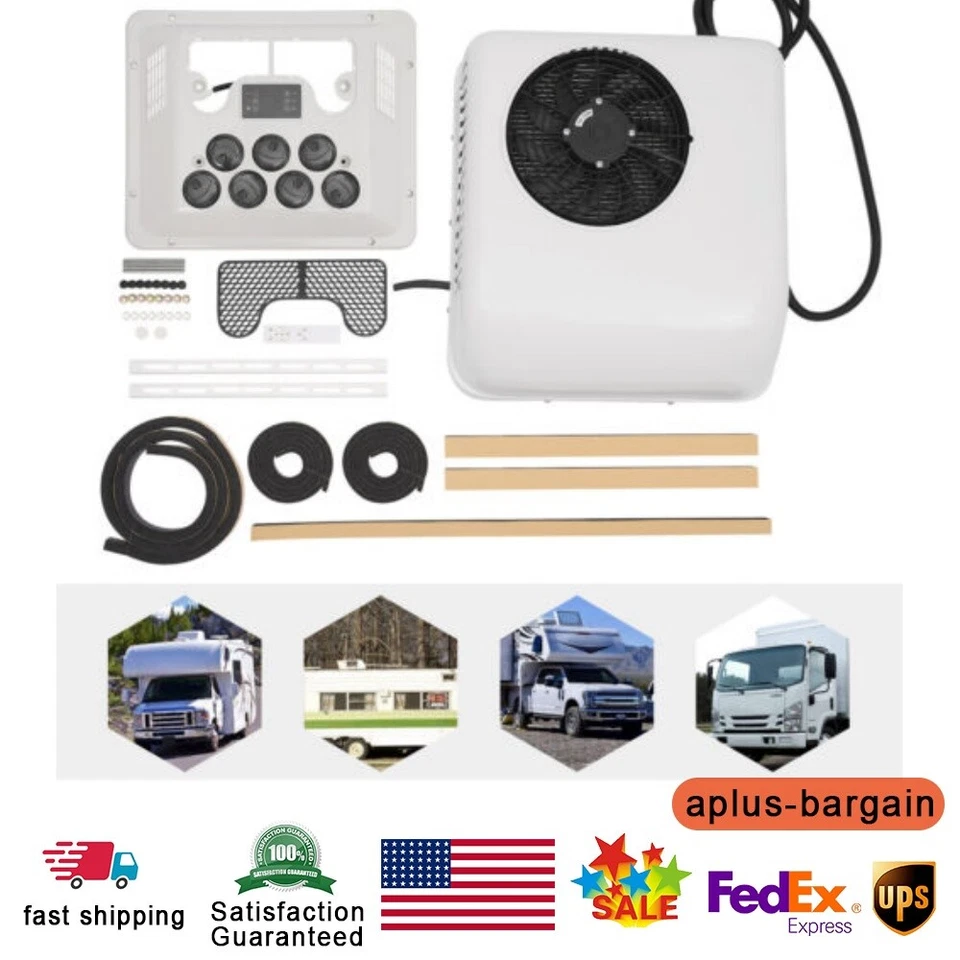750W RV Air Conditioner Electric Rooftop A/C Unit For Caravan Trailer Heat &Cool - Image 1 of 4