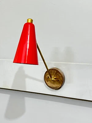 1950s Long Arms Wall Sconce Mid-Century Modern Sputnik Light Raw Brass Foto 1 de 4