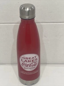 Great Lakes Coca-Cola Bottling Stainless Travel Water Bottle 10” Tall - Picture 1 of 2