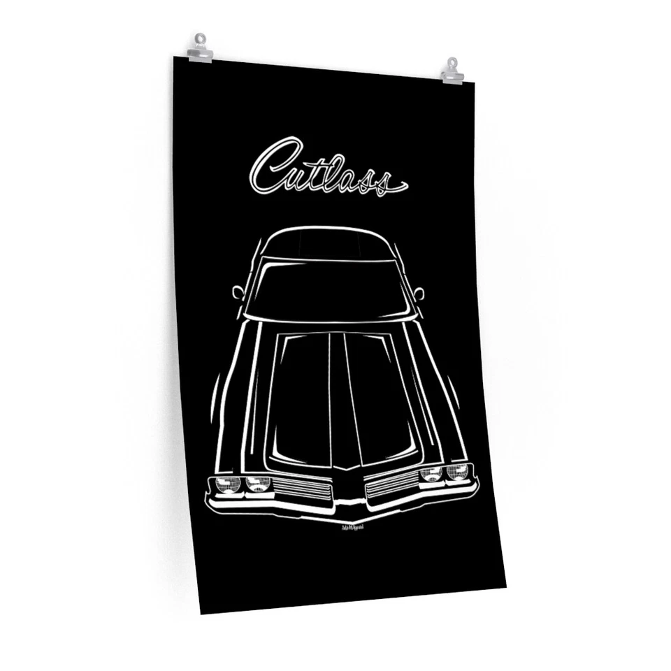 V8SOCIAL Oldsmobile Cutlass 1969 Poster, Oldsmobile Wall Art Gifts, Cutlass Print