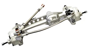 NHX RC Aluminum Portal Axle Set Front w/ Gears -Silver: Axial SCX10III - Picture 1 of 5