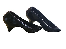 Oneida 2  Black High Heel Glass Shoe Figurines