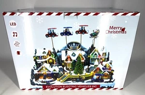 EVolution Golf Cart 21" LED Animated Christmas Musical Town Display NEW - Picture 1 of 4