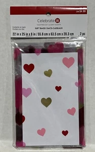 Valentine’s Day Celebrate It 2pc Gift Bags 22" x 25" X 8” New - Picture 1 of 3