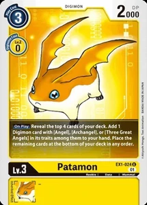 Patamon - Uncommon - EX1-024 U Digimon TCG Card - Yellow - Picture 1 of 1