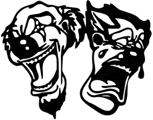 smile now cry later clowns tattoo decal vinyl white sticker die cut 11''x8.5'' - Bild 1 von 2