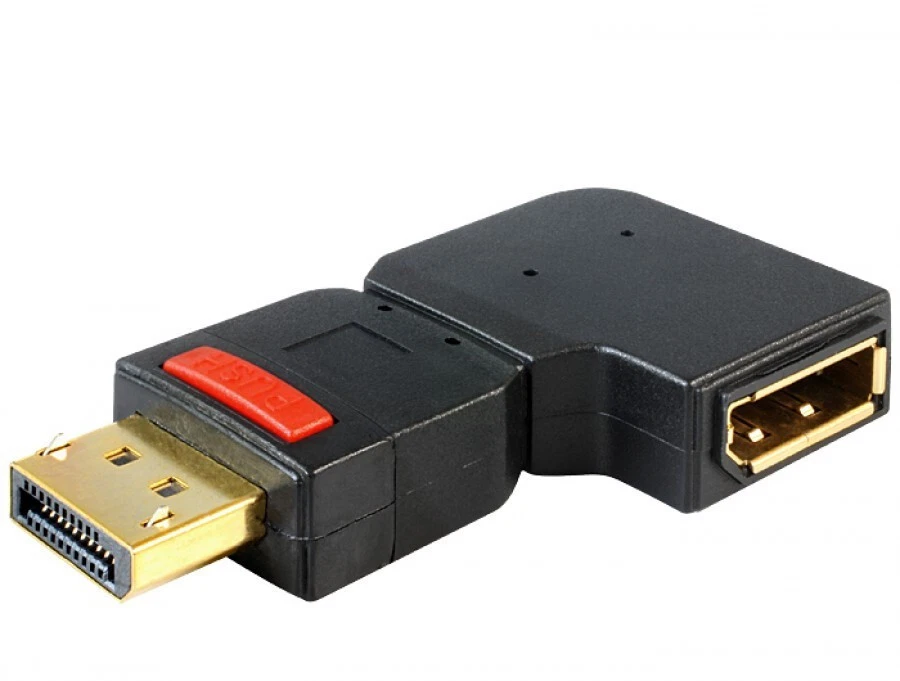 Delock Adapter DisplayPort Stecker an DisplayPort Buchse gewinkelt links schwarz - Bild 1 von 1