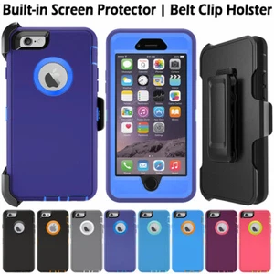 Heavy Duty Shockproof Rugged Combo Case Cover, Belt Clip Fit Otterbox For iPhone - Picture 1 of 16