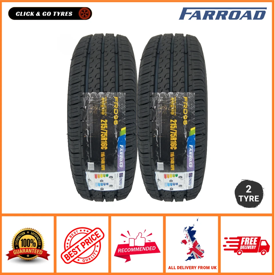 2 x 215 75 16 C - 215/75R16C FARROAD FRD96 116/114R Commercial Tyre – 2157516C - Image 1 of 4