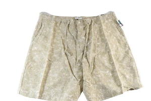 Cubavera Mens Linen Shorts New XXL Beige 9" inseam Flat Front Drawstring - Picture 1 of 9
