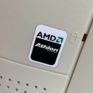 Étui ordinateur processeur AMD Athlon badge autocollant plat rétro PC - Photo 1/1