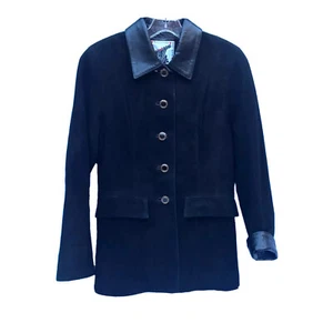 Chaqueta de Cuero Bonz Bonzo Negra Abrigo Piel de Cordero Flexible Gamuza Detalles N Zelanda S - Imagen 1 de 12