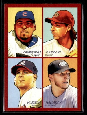 Zambrano / Randy Johnson / Halladay /  Hudson - 2009 Upper Deck Goudey 4-in-1 - Image 1 of 2