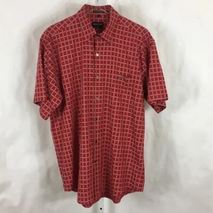 Camicia uomo Minos manica corta bottoni davanti made in Germany rossa check taglia L - Foto 1 di 12