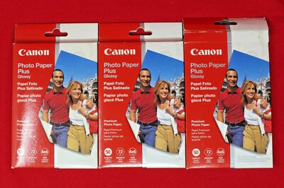 3 paquetes de papel fotográfico Canon Plus brillante PP-101 4" X 6" 150 piezas en total NUEVO Foto 1 de 4
