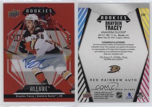 2022-23 Upper Deck Allure Rookies Red Rainbow Brayden Tracey #111 Rookie Auto RC