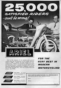 1961 Ariel Leader Motorcycle "25,000 Satisfied Riders" Original Ad - Bild 1 von 1