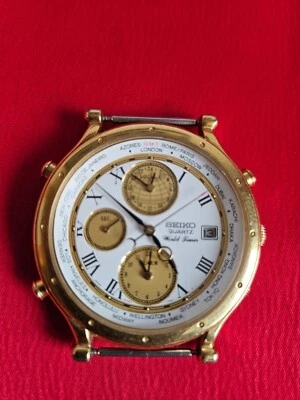 Vintage Seiko Uhr, Age of Discovery, 5T52-7A11 Weltzeituhr - Bild 1 von 4