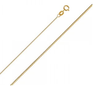 "Cadena de caja de oro amarillo liso real 14K collar hombre mujer corte diamante 16"" -24" - Imagen 1 de 6
