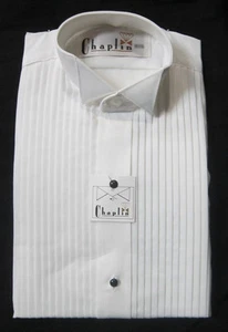 New White Ladies Wing Collar Tuxedo Shirts Butterfly Tip Woman Shirt Waitress - Picture 1 of 3