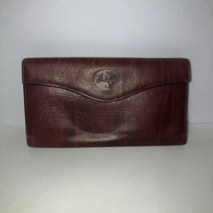 Buxton Heiress Organizer Clutch Wallet Purse Top Grain Cowhide Leather Brown - Picture 1 of 5