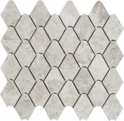 Azulejo de mosaico de chorro de agua de mármol afilado con sombra plateada Rain Drop Foto 1 de 4