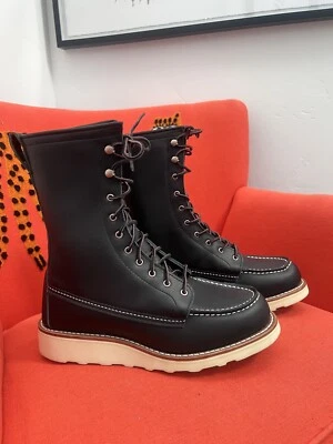 Botas femininas Red Wing 8” inverno Moc Toe 3424 preto herança novas 7,5 - Imagem 1 de 4