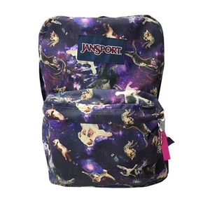 JanSport Purple Cosmic Galaxy Cats and Dogs In Space Backpack - Picture 1 of 11
