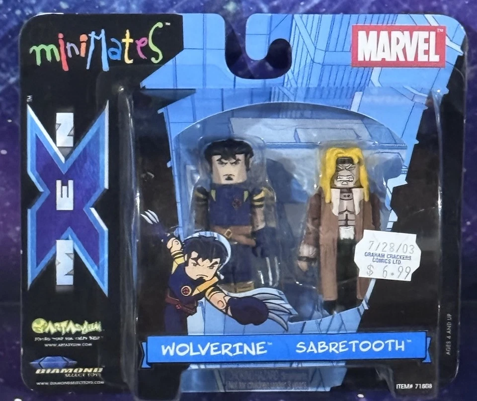 Marvel MiniMates Ultimate X-Men Wolverine & Sabretooth  2-Pack Art Asylum NEW - Image 1 of 2