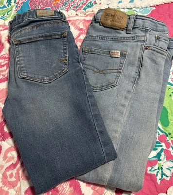 Pantalones de mezclilla para niñas talla 8 ajustados lote de 2 Levi’s & Jordache azul ditressed Foto 1 de 4