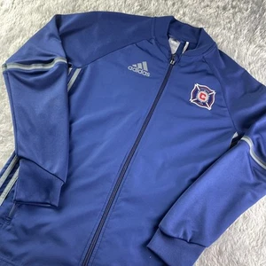 Chicago Fire Jacket Mens Small Blue Gray Adidas ClimaCool Full Zip Soccer MLS - Picture 1 of 10