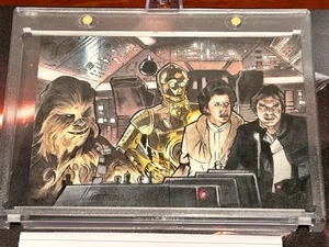 Topps STAR WARS MASTERWORK PUZZLE SKETCH CARD BRAD HUDSON MILLENNIUM FALCON (AP) - Picture 1 of 2