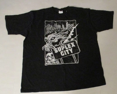 WWE Brock Lesnar Suplex City Sign & Skull T Shirt XL 2018 Port Wrestling Black - Image 1 of 4