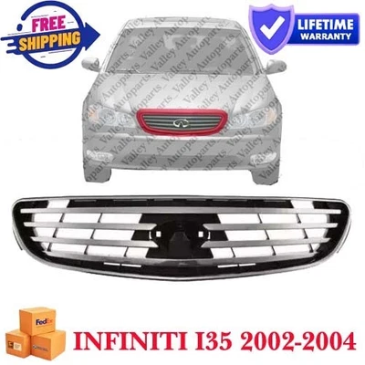 Silver For 2002 2003 2004 Infiniti i35 Sedan New Front Grille Assembly CDP69389 - Image 1 of 4