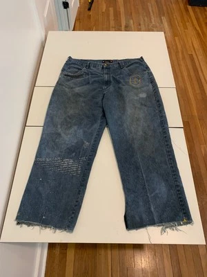 Pantalones de mezclilla UNK Kobe Bryant 42x30 holgados desgastados Y2K NBA Los Angeles Lakers grunge Foto 1 de 4