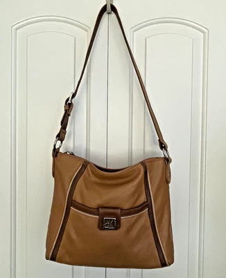 Bolso de Hombro Cartera STONE MOUNTAIN Cuero Marrón Tostado Guijarro Foto 1 de 4