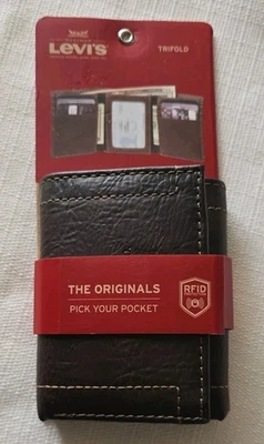 Levi's Men's Brown Trifold Wallet - Logo Coated Leather - Image 1 of 4