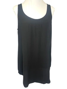 Eileen Fisher Silk Georgette Tank Blouse Sleeveless Size MED Black Color - Picture 1 of 5