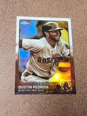 DUSTIN PEDROIA 2015 TOPPS CHROME SEPIA REFRACTOR CARD 172.REDSOX. - Image 1 of 2
