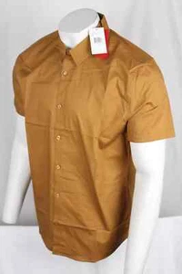 Guess Men's Slim Fit Button Shirt Darrow Polka Dot Short Sleeve Burnt Camel - Picture 1 of 3