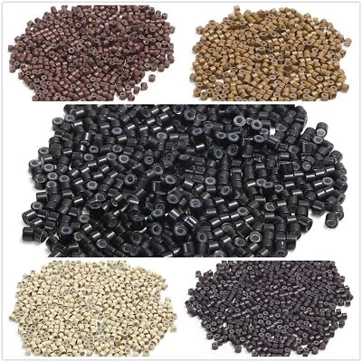 5mm Silicone Lined Micro Rings Links Micro Beads for Hair Extensions 500-1000Pcs - Image 1 of 4