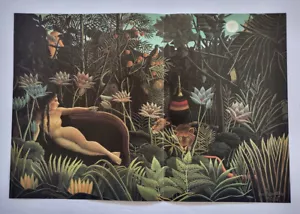 Henri Rousseau "El sueño" montado offset doble hoja litografía 1991 - Imagen 1 de 3
