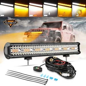AUXBEAM 20" 420W LED Work Light Driving Lamp Set For Off-Road ATV SUV Truck Boat - Picture 1 of 12